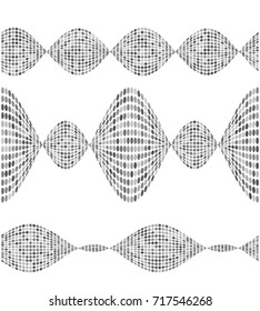 Modern geometric grey halftone background of bright glowing perspective with ellipce element circle. Graphic image template white black tone. Abstract vector Illustration eps10 for business brochure