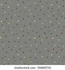 Modern Geometric hand-drawn Star Pattern. Vector Star seamless Pattern Background