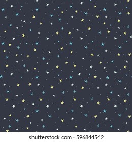 Modern Geometric hand-drawn Star Pattern. Vector Star seamless Pattern Background