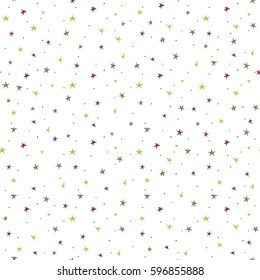 Modern Geometric hand-drawn Star Pattern. Vector Star seamless Pattern Background