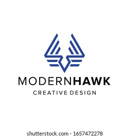 Modern geometric hawk design vector template