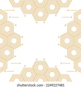modern geometric hexagonal frame design element