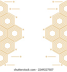 modern geometric hexagonal frame design element