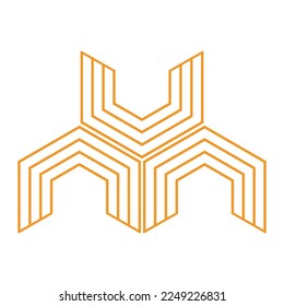 modern geometric hexagonal shape design element