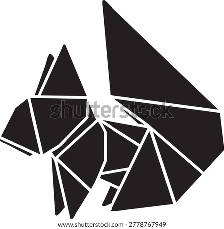 A modern, geometric illustration of a squirrel, crafted with an abstract polygonal design. This minimalist vector art showcases the animal in a unique, contemporary style.