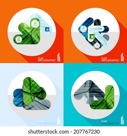 Infográfico geométrico moderno em estilo de moda plana. Coleção de layouts de resumo comercial