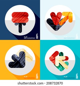Modern geometric infographic set in trendy flat style. Business abstract layout collection
