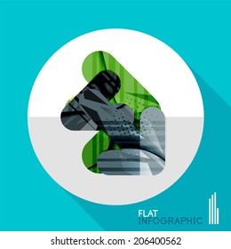Moderne geometrische Infografik im trendigen Flachstil. Abstrakte Layoutkollektion für Unternehmen