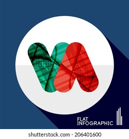 Modern geometric infographic in trendy flat style. Business abstract layout collection