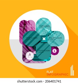 Modern geometric infographic in trendy flat style. Business abstract layout collection