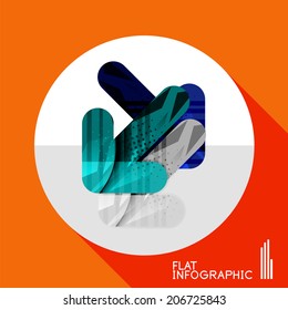 Modern geometric infographic in trendy flat style. Business abstract layout collection