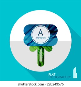 Moderne geometrische Infografik im trendigen Flachstil. Abstrakte Layoutkollektion für Unternehmen