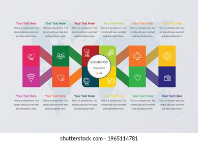 Modern geometric infographics design template vector image 12