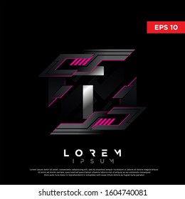 modern geometric initial letter t technology logo. 3d icon, template design