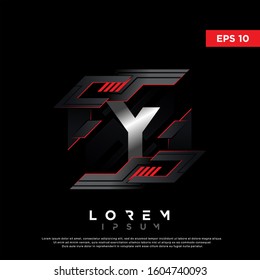 modern geometric initial letter y technology logo. 3d icon, template design
