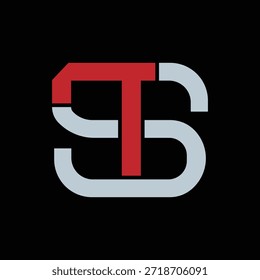 Moderno Geometric Interlocking letras ST ou TS Monogram Logo, minimalista Bold Branding Icon Vetor.