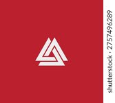 Modern Geometric Interlocking Triangle Knot logo icon flat vector design.