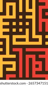 Modern geometric labyrinth pattern creating a complex puzzle. Abstract vector background design.