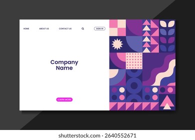 Modern Geometric landing Page with Abstract Patterns 