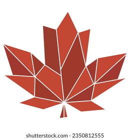 Modern geometric leaf art, line vector illustration