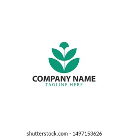 Modern and geometric leaf logo