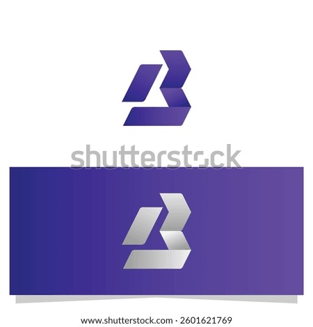 Modern geometric letter B logo design with purple and white gradient tones, perfect for business branding projects and creative applications.
