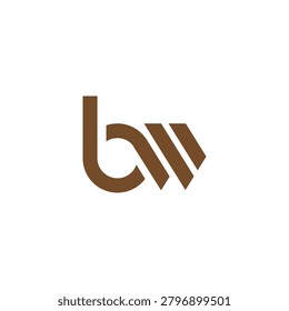 Modern geometric letter BW monogram logo vector