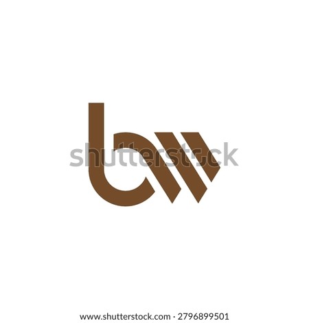 Modern geometric letter BW monogram logo vector