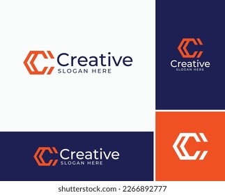 Modern geometric letter c logo. Letter c logo template. Bold letter c symbol. Simple Monogram template. minimalist and bold letter c template	