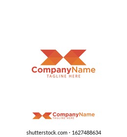 Modern and geometric letter d with two arrow meeting each other and set on gradient color in the triangle shape give the logo a paper cut style 