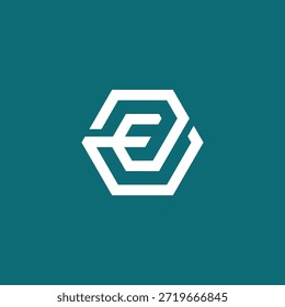 Diseño geométrico moderno del logotipo de la letra E con Formas hexagonales entretejidas. Una solución de identidad de marca elegante y profesional ideal para empresas de tecnología y negocios