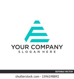 modern geometric letter F logo triangle shape