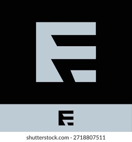 Letra geométrica moderna FE Monograma logotipo, minimalista negrito Branding ícone vetor com dois fundos.