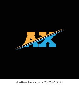 Modern Geometric Letter Logo Design with Orange and Blue Colors