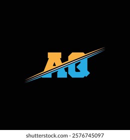 Modern Geometric Letter Logo Design with Orange and Blue Colors