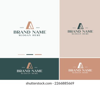 Modern geometric letter A logo. Letter A logo template. Bold letter A logo template. Simple Monogram template