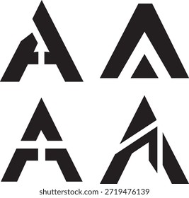 Letra geométrica moderna A Logo Colección de Vector - símbolos de monograma minimalista Abstractas