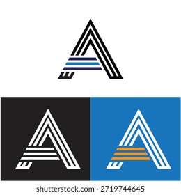 Vector de logotipo de letra geométrica moderna con líneas paralelas lineales para la marca corporativa, la construcción, la tecnología y la identidad empresarial minimalista