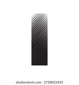Vector geométrico moderno del logotipo de la letra I con el modelo cinético Abstractas de la línea y el diseño óptico minimalista del arte