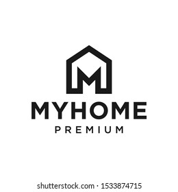 Modern geometric letter M building logo design vectot for business company