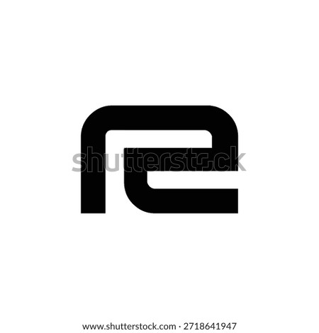 Modern Geometric Letter R or RE Monogram Logo, Minimalist Bold Branding Icon Vector.