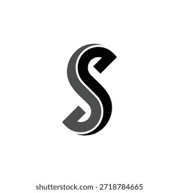 Letra Geométrica Moderna S Logotipo Monograma, Design de logotipo profissional abstrato minimalista. 