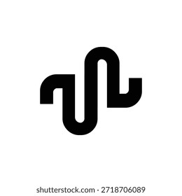 Modern Geometric Letter S Wave Monogram Logo, Minimalist Sound Pulse Branding Icon Vector.