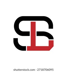 Logotipo de monograma SL de letra geométrica moderna, vetor de ícone de marca de bloqueio minimalista.