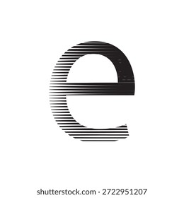 Design moderno do logotipo e da letra geométrica pequena com padrões de linha horizontal para início tecnológico ou marca digital vetor de identidade corporativa