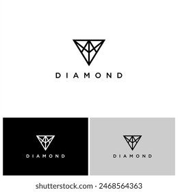 Moderner geometrischer Buchstabe V Diamant Schmuck Logo Design Vektorgrafik