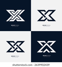 Modern geometric letter X logos designed for bold, professional branding and digital identity concepts.