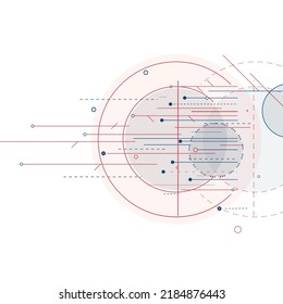 Las líneas geométricas modernas y los círculos de conexión abstracta. Estructura de comunicación de vectores para biología y diseño de datos
