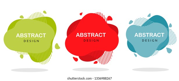 Modern geometric liquid abstract vector banner set flat
