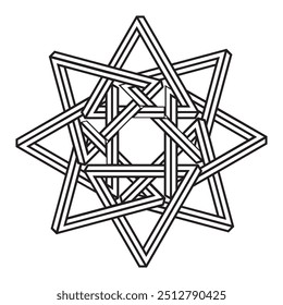 Logotipo geométrico moderno com formas 3D e elementos vetoriais abstratos, proporcionando um fundo e design exclusivos para marcas criativas e ícones minimalistas.
